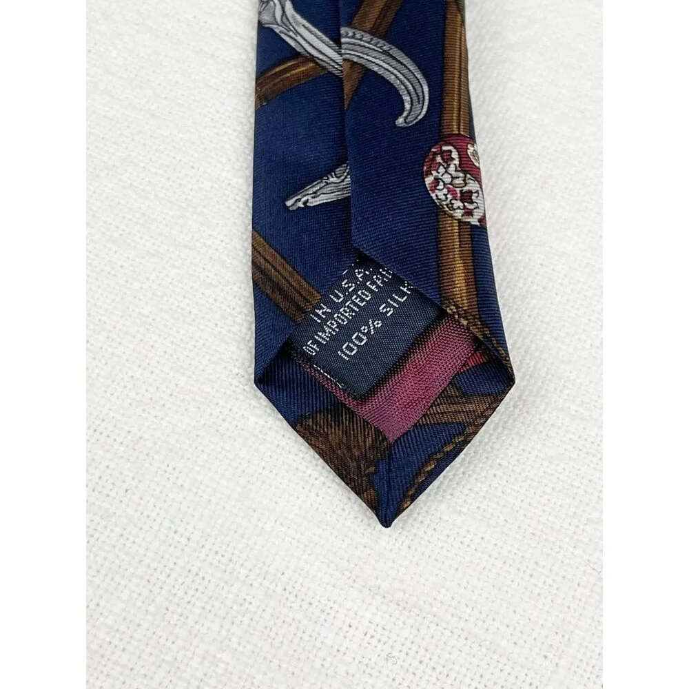 Land's End Neck Vtg‎ Neck Tie Walking Canes Gentlemen's Walking Stick Silk USA